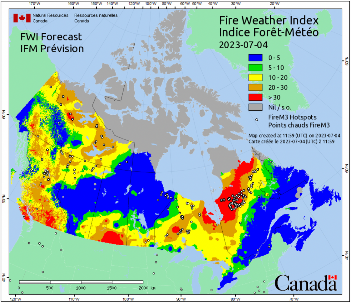 Canada Fire Weather Index Map
